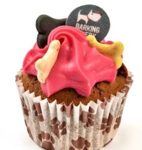 Barking bakery vanilla woofin with pink frosting