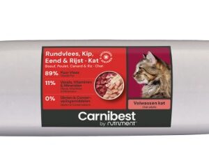 Carnibest Rundvlees, kip, eend & rijst kat 500gr