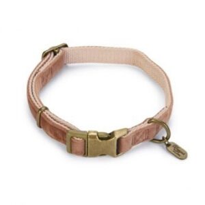 DBL halsband velura 20-30cm roze