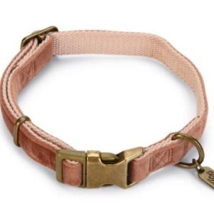 DBL halsband velura roze 35-50cm