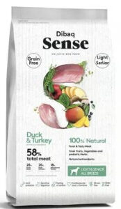 Dibaq sense grainfree - eend & kalkoen (light & senior) 2kg