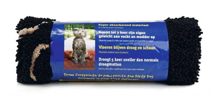 Dirty dog droogloopmat 90x66cm zwart