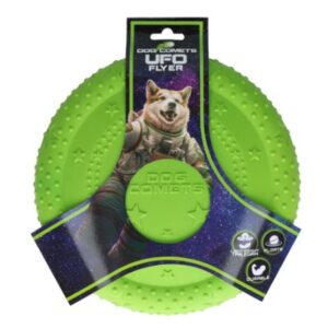 Dog comets UFO flyer green