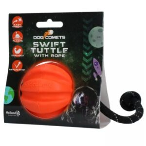 Dog comets ball meteorite oranje met touw