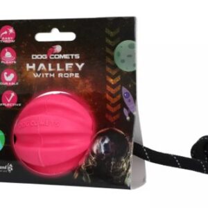 Dog comets ball meteorite roze met touw