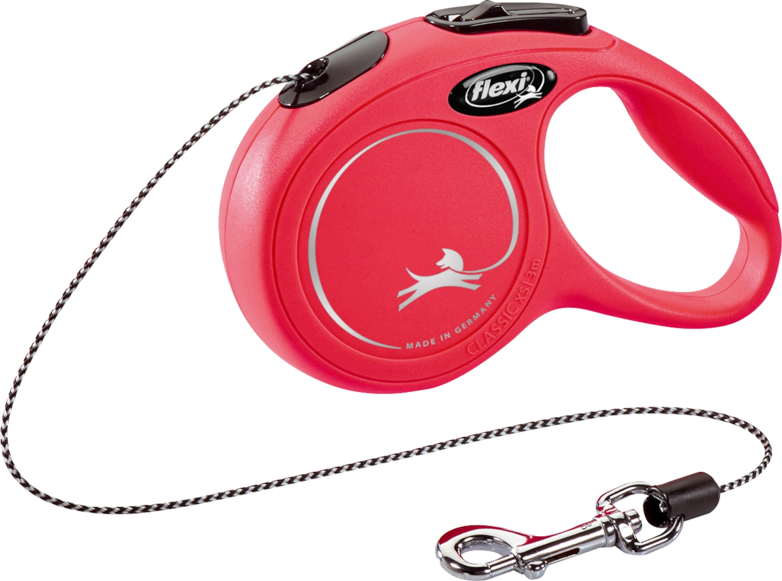 Flexi classic cord rood S 8m (1 jaar garantie op rolmechanisme)