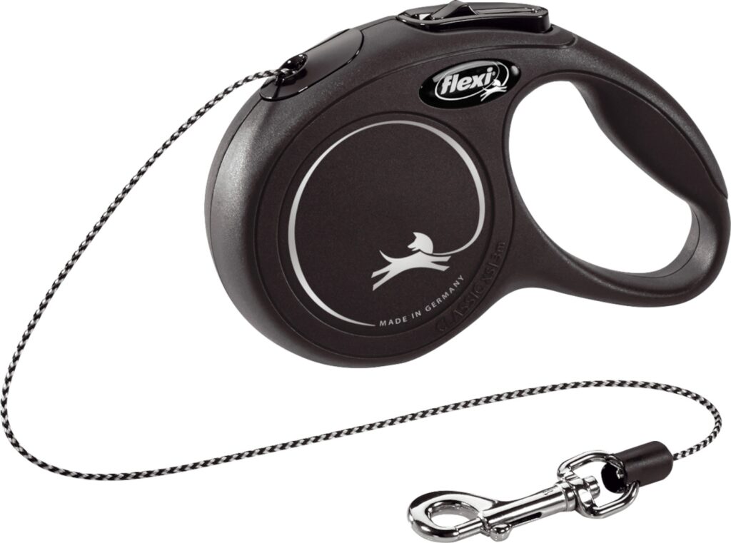 Flexi classic cord zwart S 5m (1 jaar garantie op rolmechanisme)