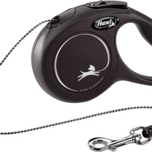 Flexi classic cord zwart S 5m (1 jaar garantie op rolmechanisme)