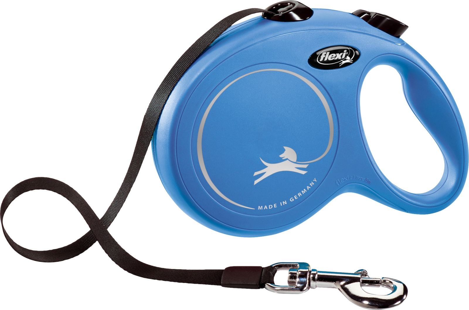 Flexi classic tape L blauw 8m (1 jaar garantie op rolmechanisme)