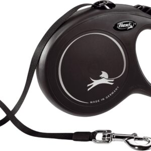 Flexi classic tape L zwart 8m (1 jaar garantie op rolmechanisme)