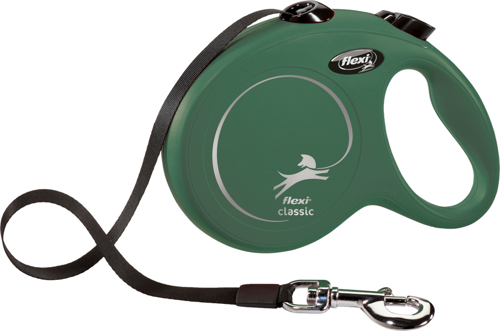 Flexi classic tape S olijfgroen 5m (1 jaar garantie op rolmechanisme)