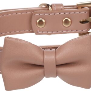 Halsband met strik nela roze S/M 31-39cm