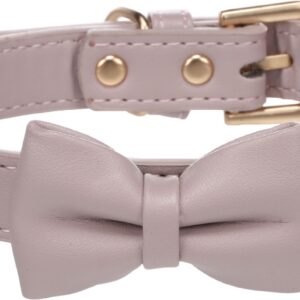 Halsband met strik nela violet S/M 31-39cm