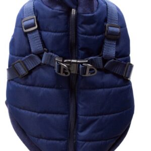 JV 5th avenue dogwalk jas puffer met harnas donkerblauw 40cm