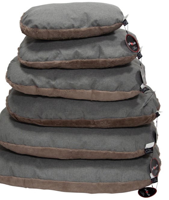 JV nimba ovaal kussen 85x55x25cm donkergrijs