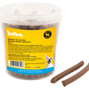 Lam/rijst rolletjes 800g (pot)