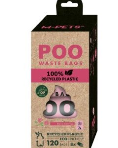 M-PETS POO gerecycleerde poepzakjes met rozegeur 120st