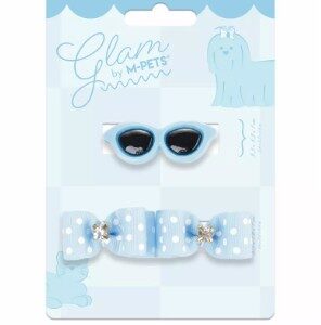 M-pets glam hair accessoires for pets clip & rubber band - Blue