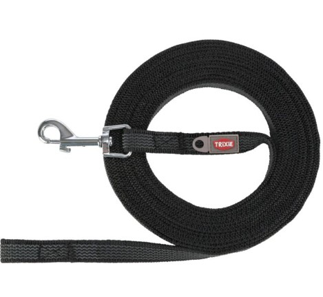 Sleeplijn met rubber S-M 5m zwart