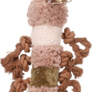 Speelgoed rozette rups met touw oudroze 36cm