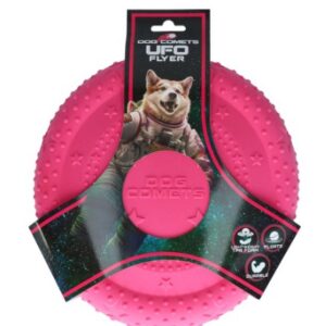 Dog comets UFO flyer roze