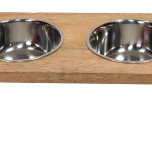Jv bon appetit kommen houten stand bruin L 21x41x12cm