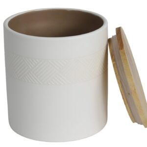 Voorraadpot keramiek toscane bruin/wit 14cm