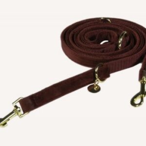 Honden lijn velvet bordeaux size L 2m