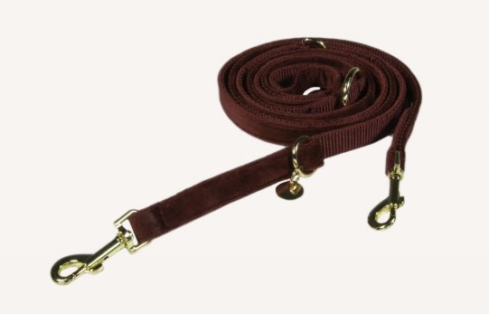 Honden lijn velvet bordeaux size L 2m