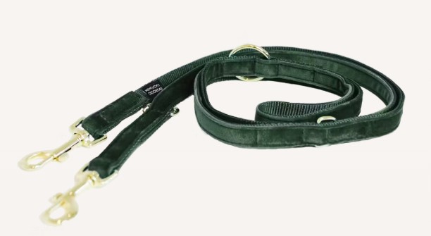 Honden lijn velvet dennen groen size L 2m