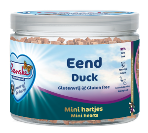 Renske gezonde beloning mini hartjes eend 100gr