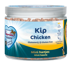 Renske gezonde beloning mini hartjes kip 100gr