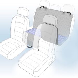 Beschermdeken voor auto breazy deelbaar kuipmodel achterbank zwart 160x145cm
