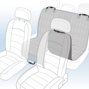 Beschermdeken voor auto elite deelbaar kuipmodel achterbank zwart 140x130cm