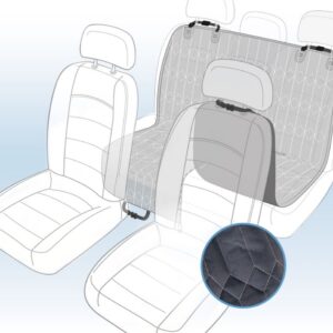 Beschermdeken voor auto elite deelbaar kuipmodel achterbank zwart 160x145cm
