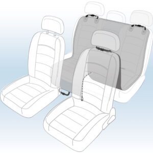 Beschermdeken voor auto fleazy deelbaar kuipmodel achterbank zwart 160x145cm