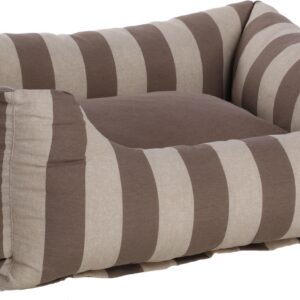 Mand zahia rechthoekig taupe & wit 100x80x25cm