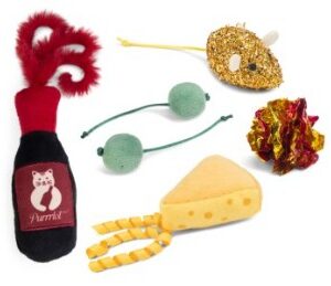 BZ pluche kattenspeelgoed tapas multi 5st
